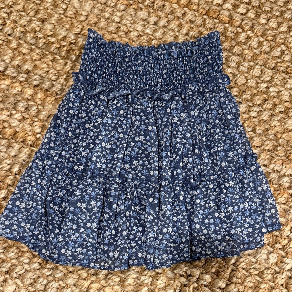 Altar'd State Navy Floral Mini Skirt